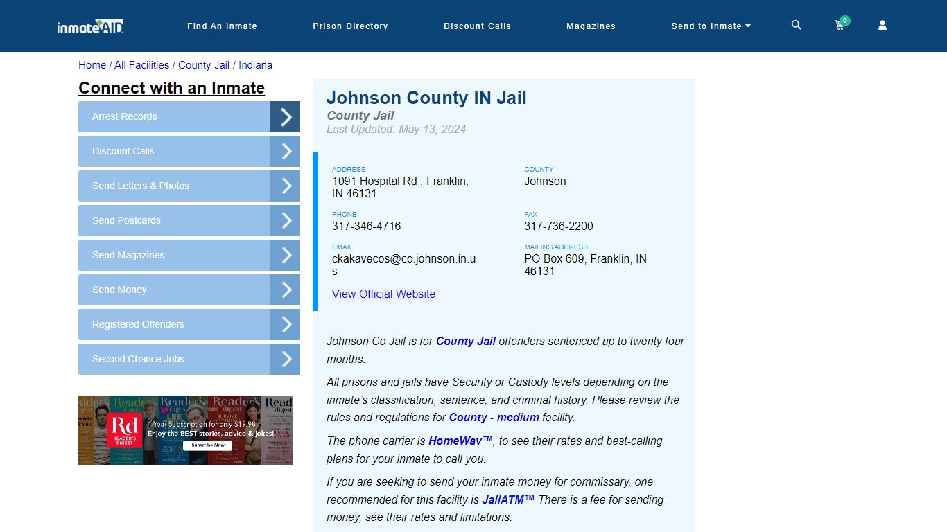 Johnson County IN Jail - Inmate Locator