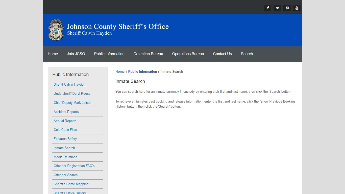 Inmate Search - Johnson County Sheriff